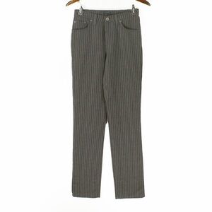 Vintage 90s Versace Jeans Couture Grey Black Pinstripe Trouser Pants